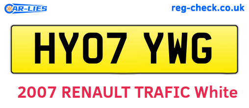 HY07YWG are the vehicle registration plates.