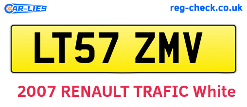 LT57ZMV are the vehicle registration plates.