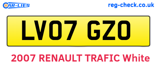 LV07GZO are the vehicle registration plates.