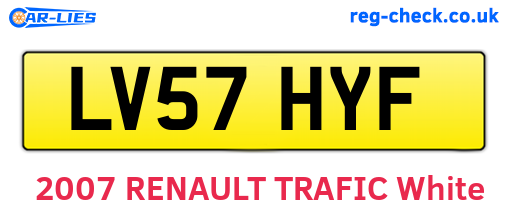 LV57HYF are the vehicle registration plates.