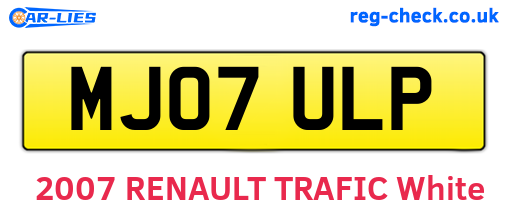 MJ07ULP are the vehicle registration plates.