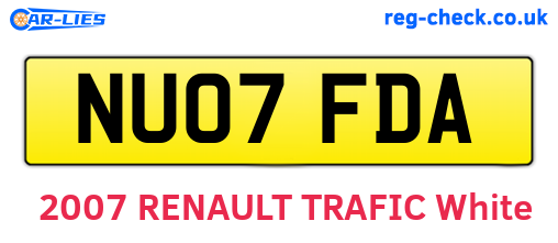 NU07FDA are the vehicle registration plates.