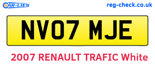NV07MJE are the vehicle registration plates.