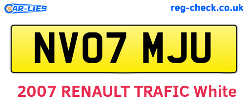 NV07MJU are the vehicle registration plates.