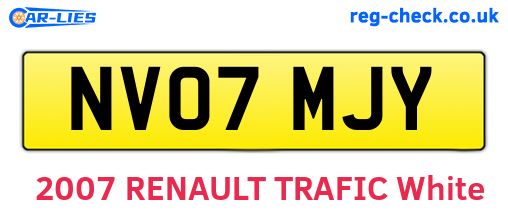 NV07MJY are the vehicle registration plates.