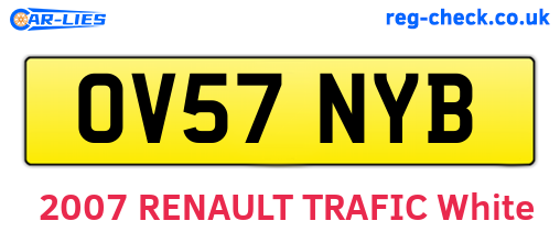 OV57NYB are the vehicle registration plates.