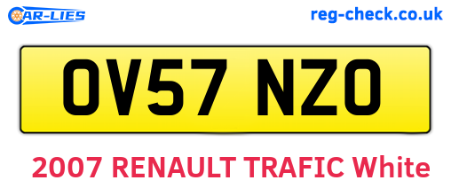 OV57NZO are the vehicle registration plates.
