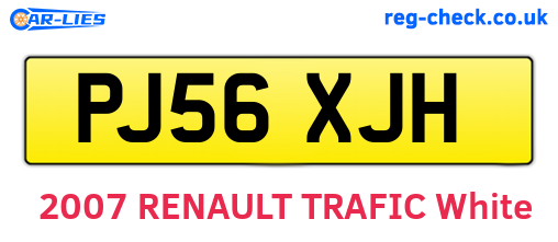 PJ56XJH are the vehicle registration plates.