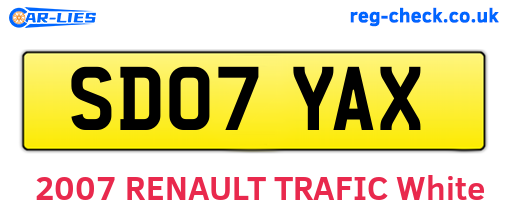 SD07YAX are the vehicle registration plates.