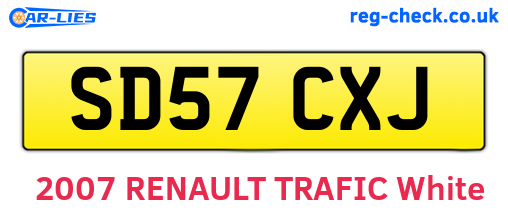 SD57CXJ are the vehicle registration plates.