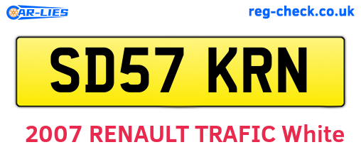 SD57KRN are the vehicle registration plates.