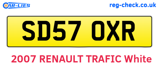 SD57OXR are the vehicle registration plates.
