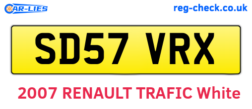 SD57VRX are the vehicle registration plates.