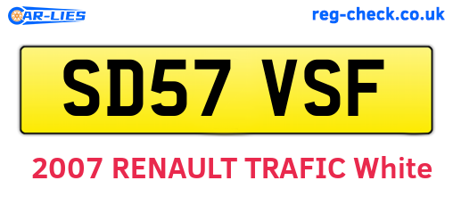 SD57VSF are the vehicle registration plates.