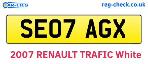 SE07AGX are the vehicle registration plates.