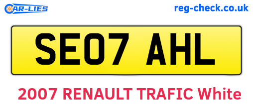 SE07AHL are the vehicle registration plates.