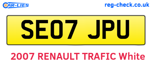 SE07JPU are the vehicle registration plates.