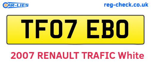 TF07EBO are the vehicle registration plates.