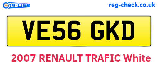 VE56GKD are the vehicle registration plates.