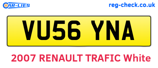 VU56YNA are the vehicle registration plates.