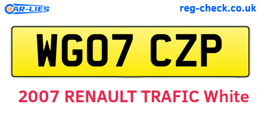 WG07CZP are the vehicle registration plates.