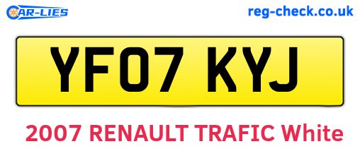 YF07KYJ are the vehicle registration plates.