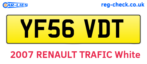 YF56VDT are the vehicle registration plates.