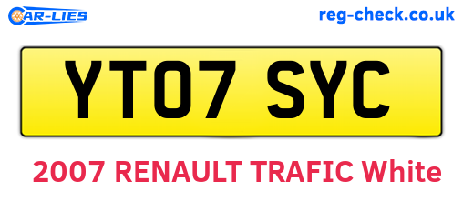 YT07SYC are the vehicle registration plates.