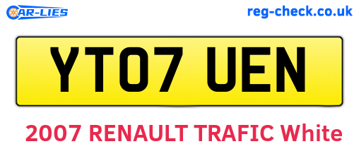 YT07UEN are the vehicle registration plates.