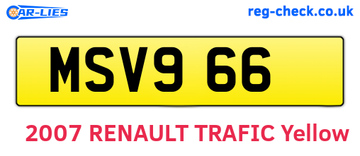 MSV966 are the vehicle registration plates.