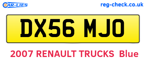 DX56MJO are the vehicle registration plates.