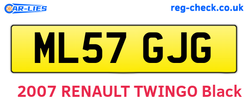 ML57GJG are the vehicle registration plates.