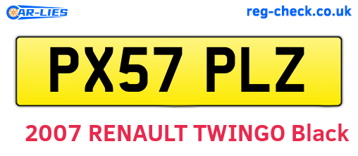 PX57PLZ are the vehicle registration plates.