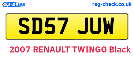 SD57JUW are the vehicle registration plates.