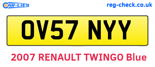 OV57NYY are the vehicle registration plates.