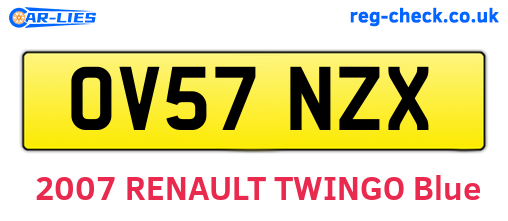 OV57NZX are the vehicle registration plates.