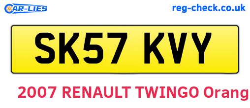 SK57KVY are the vehicle registration plates.