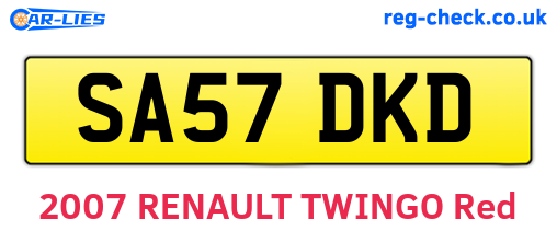 SA57DKD are the vehicle registration plates.
