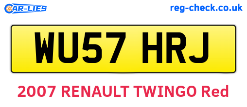 WU57HRJ are the vehicle registration plates.