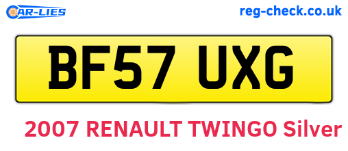 BF57UXG are the vehicle registration plates.