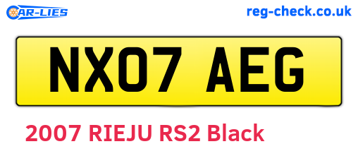 NX07AEG are the vehicle registration plates.