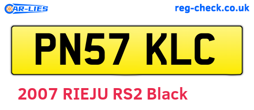 PN57KLC are the vehicle registration plates.