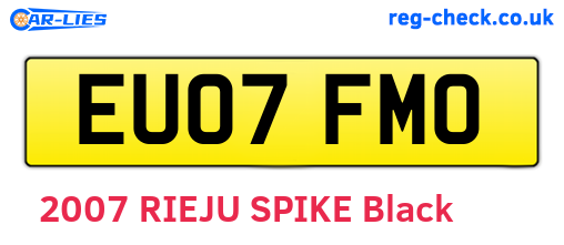 EU07FMO are the vehicle registration plates.