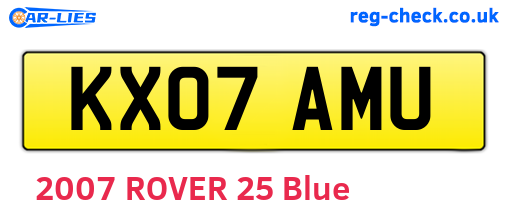KX07AMU are the vehicle registration plates.