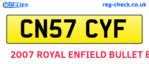 CN57CYF are the vehicle registration plates.
