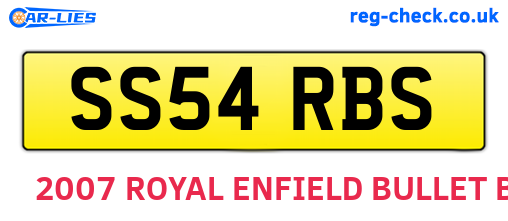 SS54RBS are the vehicle registration plates.