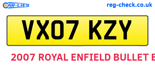 VX07KZY are the vehicle registration plates.