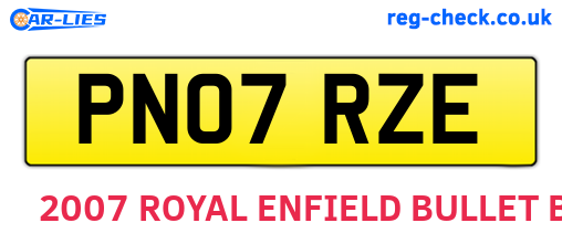 PN07RZE are the vehicle registration plates.