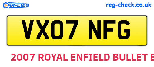 VX07NFG are the vehicle registration plates.