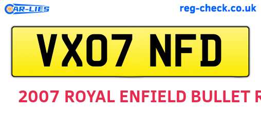 VX07NFD are the vehicle registration plates.